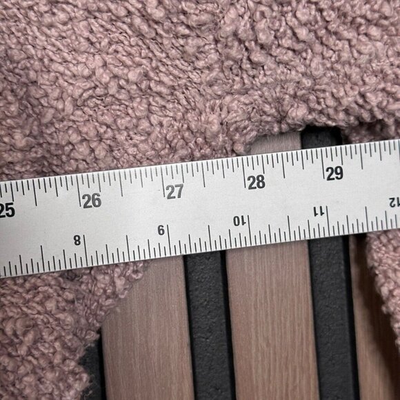 Free People Top Small Womens Pink Terry Fleece High Low Round Neck Fuzzy Sherpa - Picture 3 of 7